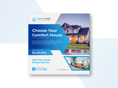 Real estate home sale and promotional ad banner design template banner ad banners creative discount home house offer promotional property real estate banner social media banner vector