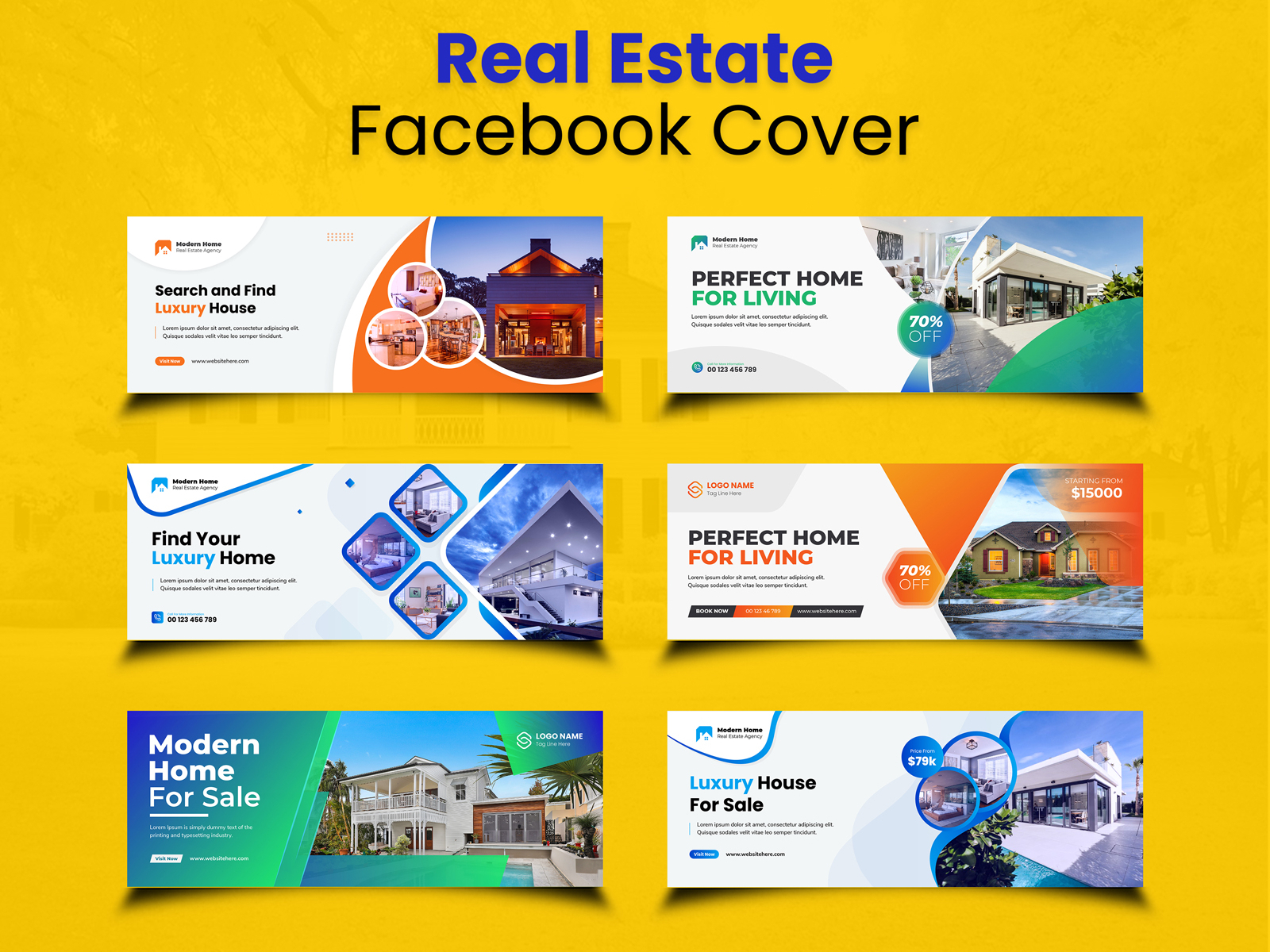 Real estate facebook cover and web ad banners by Shahin Uddin on Dribbble