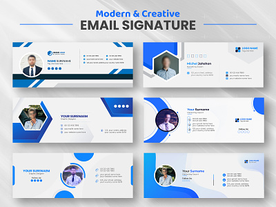 Modern Email signature template design branding creative design personal web