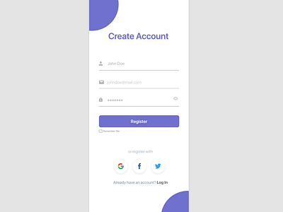 Daily UI Challenge 01 - App Sign Up
