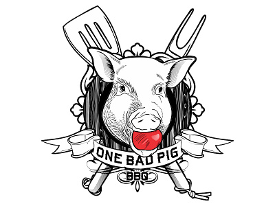 One Bad Pig graphic design illustration logo logo design