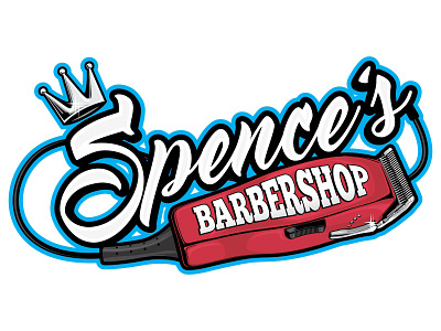 Spence's Barbershop graphic design illustration logo logo design