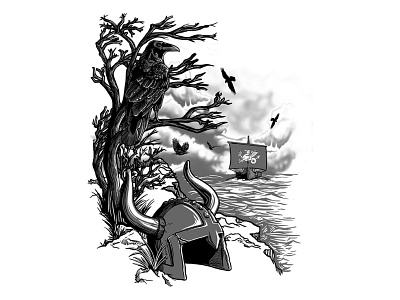 The Dragon & The Raven illustration tee design