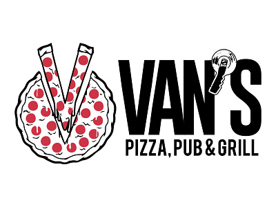 Van's Pizza graphic design illustration logo logo design