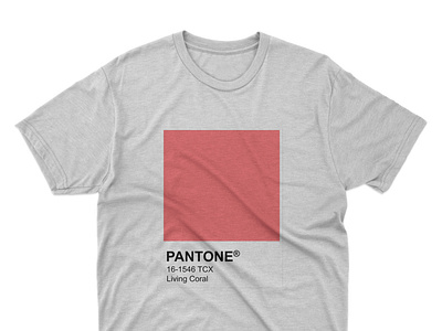 pantone coral color design illustration pantone tshirt art typography vector