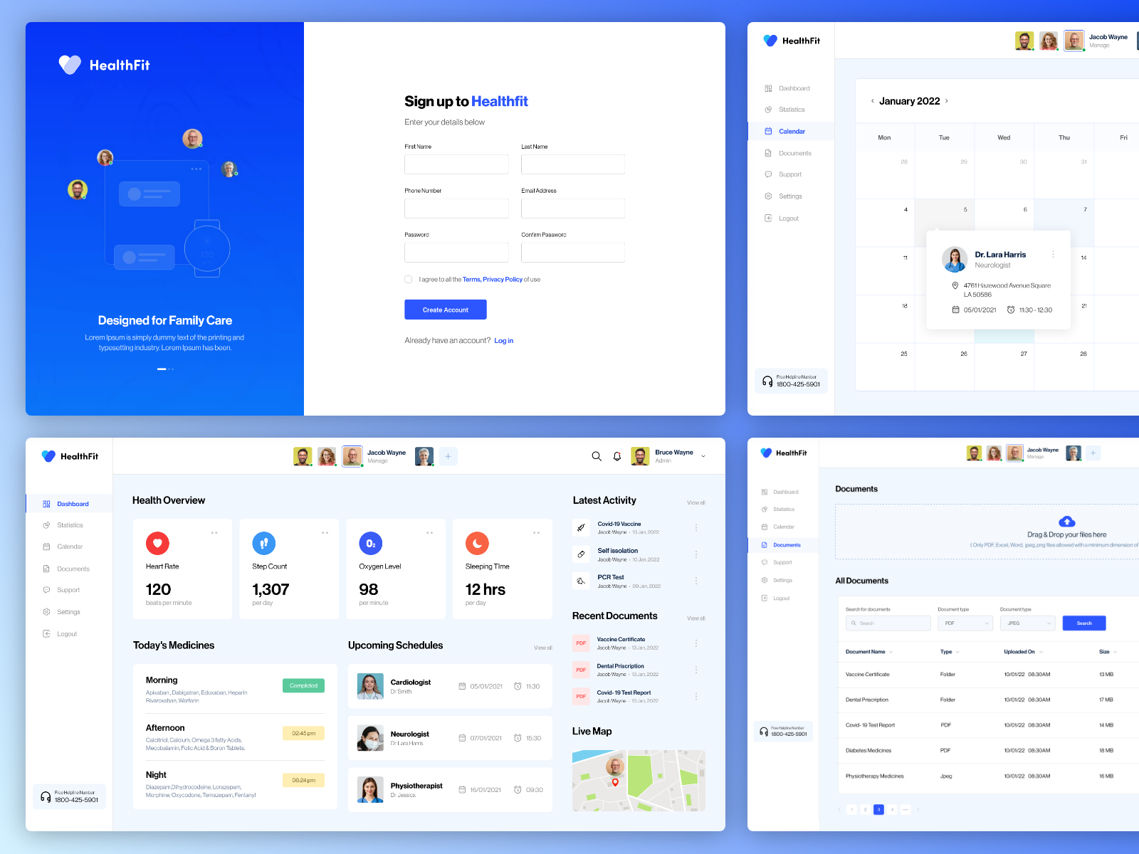 Family Health App Dashboard Design by Athithan Rajarajan on Dribbble