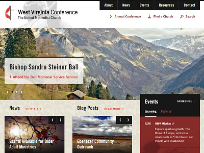 WV Conference of The United Methodist Church church faith kentico layout methodist responsive trade gothic