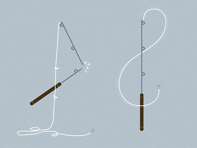 Poles fishing illustration