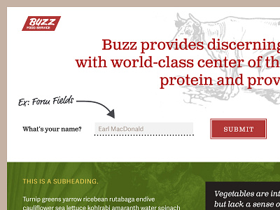 Buzz Foods — Style Tile "Farm-to-Table" adelle sans clarendon farm food meat styletile tasty