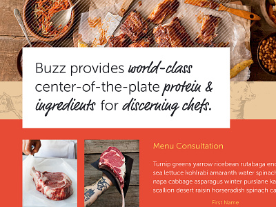Buzz Foods — Style Tile "Sizzzle" farm ff market food meat museo sans museo sans rounded styletile tasty
