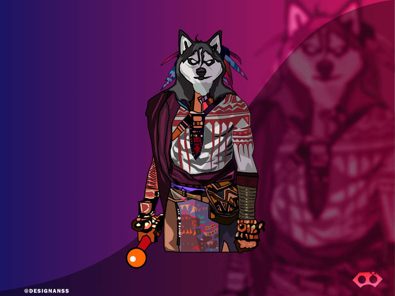 indian Husky colors design husky illustration warrior