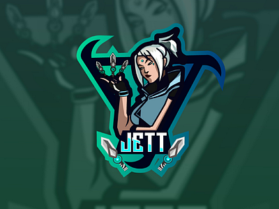 Valotant JETT Espprt Mascot logo