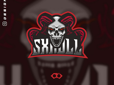 SKULL esport mascot logo design