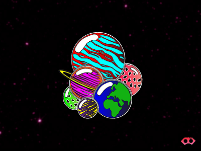 BOOMB PLANET branding colors design galaxy illustration logo moon planet planet earth retro design vector