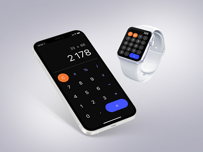 Calculator | Daily UI 004 apple watch applewatch calculator daillychallenge dailyui design iphone mobile mobile app mobileapp mockup ui watch дизайн калькулятор мобильный дизайн приложение