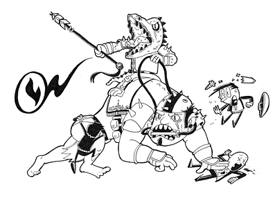 Exotic beast #4 cartoon character character design design illustration ink sketch traditional