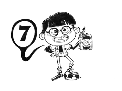 The cute kid #7 cartoon character character design concept design funny illustration ink kid paper sketch traditional