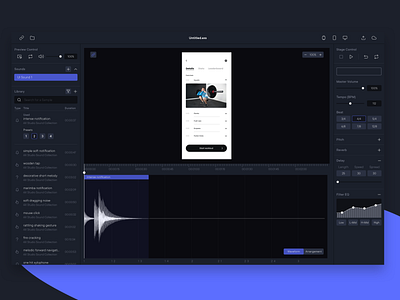 AX STUDIO – A concept for auditory interaction design app app design dark dark ui interaction design sound sounddesign ui ui sounds uiux ux ux sounds