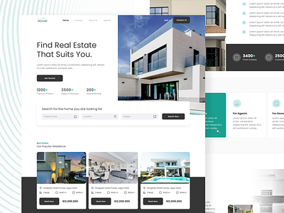 Hommes Real Estate Landing Page interaction design landingpage productdesign realestate ui