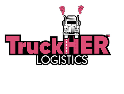 TruckHER branding business logo colorful colorful art design feminine logo hire me logo mascot design playful logo vector