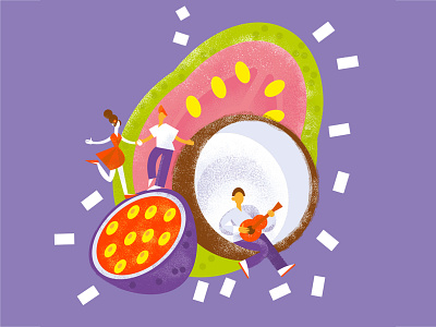 Guava party branding design illustration
