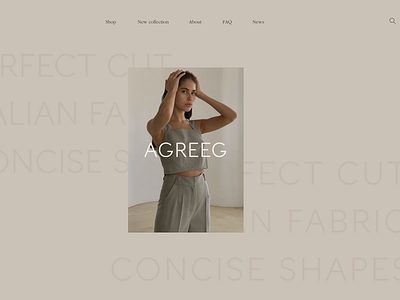 Agreeg website redesign branding colors ecommerce fashion figma minimal online store prototyping typography uxresearch uxui webdesign