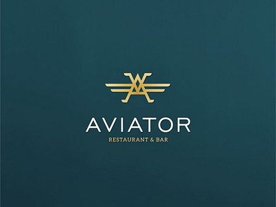 Aviator branding design golden logo