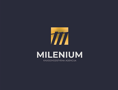 Milenium logo branding design golden logo vector