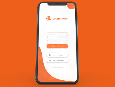 Crunchyroll Login-Page Redesign anime app crunchyroll manga popculture redesign ui ux