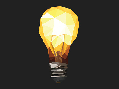Low Poly Icon 3d download electric bulb free icon low-poly