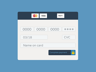 Daily UI #002 - Credit Card 002 creditcard dailyui