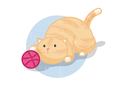 Ready to play cat debut illustration vector