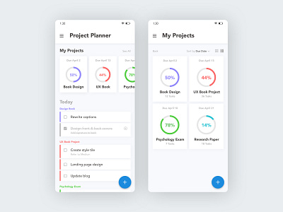 Project Planner app design flat indesign inspiration inspired ui uiux user interface ux