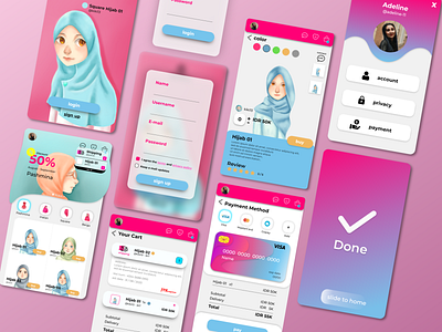 hijab store app adobe xd design hijab mobile app design store app ui