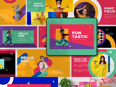 FUN TASTIC - FREE POWERPOINT TEMPLATE animation branding colorful design illustration powerpoint design tempelte typography