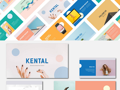 KENTAL - MODELO DE APRESENTAÇÃO MÍNIMA GRATUITA animation colorful design illustration powerpoint powerpoint design typography vector