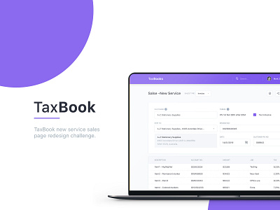 TaxBook Web App book clean form invoice sales tax uidesign web app design