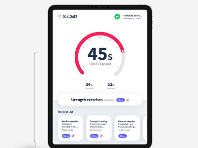 Workout standby screen fitness app gym app ios ipad minimalistic timer workout app