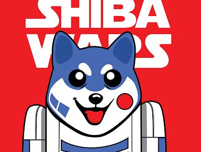 R2DINU art illustration mascot shiba starwars vector