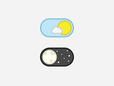 Day-Night Toggle Button app button day design illustration ios moon night sun ui ux vector