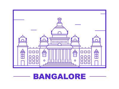 Vidhana Soudha - Bangalore bangalore city clean design garden graphic illustration minimal modern nature vector