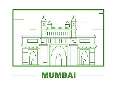 Gateway of India - Mumbai bombay city design flat gateway graphic illustration india minimal modern mumbai vector