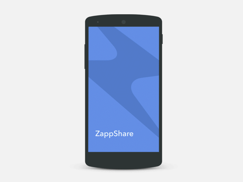 ZappShare - Android GIF android app blue design gif illustration material design mobile screen ui ux vector