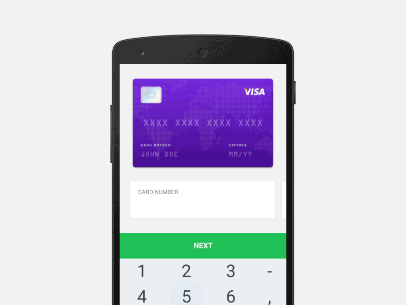 Checkout Flow - Card payment credit card animation checkout vector flat ux illustration design app ui gif
