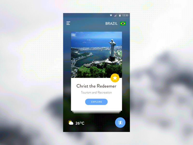 Wanderlust - Travel App animation app cards flat onboarding travel ui vector wander