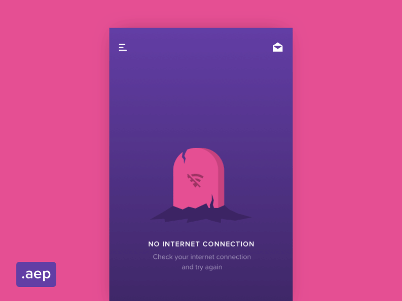 No internet connection - GIF animation app design empty state gif illustration no internet pay payment ui ux