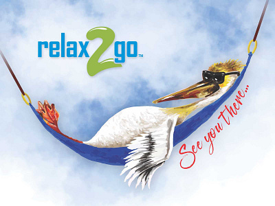 Relax2go Pelican branding design illustration logo