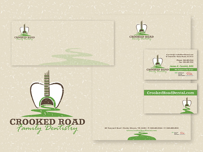 Crooked Road Dentistry branding design logo