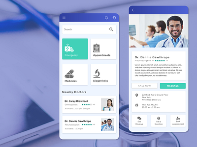 Health Care App Design android app appointment doctor health health app health care medical ui design uiux