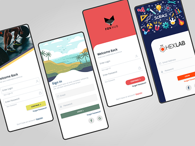 Mobile App - Login Screen UI login login design login form login page login screen material design material ui mobile login mobile ui ui ux ui design uidesign